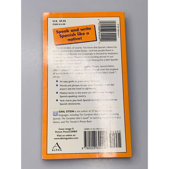 The Pocket Idiot's Guide Spanish Phrases Second Edition USED - Picture 2 of 5